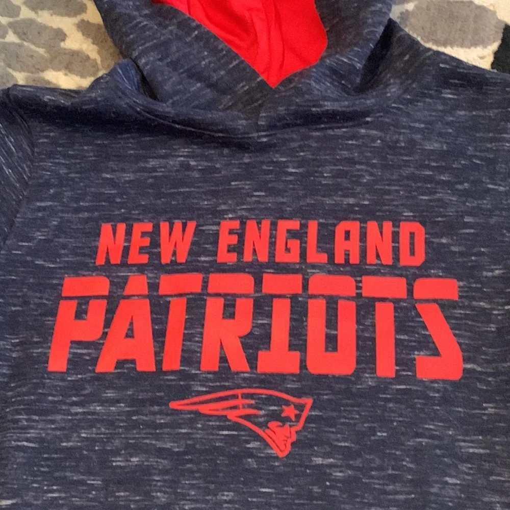 Team Apparel New England Patriots Youth Large (10/12) Sweatshirt Blue Hoodie - Picture 7 of 8